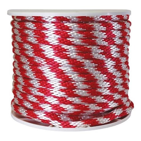 Wellington Wellington P7240S0200R70S Solid Braided Poly Derby Rope  Red & White 74832